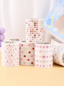 6 卷/盒圆点和纸胶带，适用于 DIY 剪贴簿用品和日记，圣诞节送给朋友的礼物（1.96*78.74 英寸） - 彩色 - 查看 2