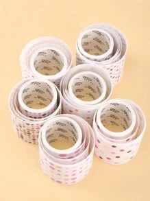 6 卷/盒圆点和纸胶带，适用于 DIY 剪贴簿用品和日记，圣诞节送给朋友的礼物（1.96*78.74 英寸） - 彩色 - 查看 4