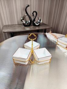 1 zestaw Vintage wysokiej jakości złotej ramki z czystym białym naczyniem