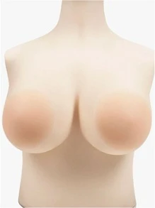 1 Pair Plus Size 5.12inch/13cm Silicone Invisible Nipple Covers, Reusable For Party Events - Apricot - View 2