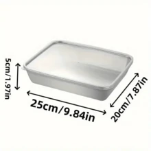 Bộ 1/3 hộp đựng thực phẩm bằng thép không gỉ có nắp đậy kín - Bát đựng có thể xếp chồng, không tích điện để đựng salad, bánh sandwich và trái cây - Bạc - Xem 10