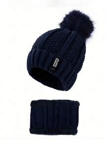 2/3 Peças Conjunto Chapéu, Lenço e Luvas da Moda para Mulheres, Gorro de Inverno Quente de Camada Dupla, Lenço de Pescoço Feminino, Touca Balacrava para Menina