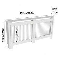 BingoPaw Radiator Cover, High Radiator Cover, Vertical Slat Wood, White, Painted MDF Country House Style, Radiator Cover 101 Cm High And 19 Cm Weith For Bedroom, Living Room, Office Radiator Cover, 4 Length Sizes - XL - 172x19x101 cm - View 2