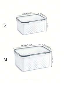 1 szt. Pudełko kuchenne do przechowywania żywności, kosz do odsączania owoców i warzyw, pudełko do przechowywania z pokrywką