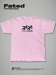 FATED - Don't Run Streetwear T-Shirt - 100% Cotton Unisex - 淺粉色 - 查看 2