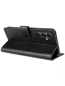 Wallet Case Cover (Black) Leather Compatible For Galaxy M14 M33 M55 - 黑色 - 查看 4