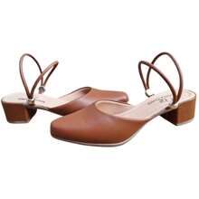 Women's 2 In 1 Social Mule Women's Pumps Low Medium Heel Comfort 050 - Camel - View 5
