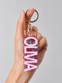 1pc Multi-Color Option To Customize Personalized Acrylic Name Keychain, Custom Lettering Keyring, Colorful Glitter Pendant, DIY Name And Date, The Perfect Gift For Special Occasions Mother's Day Valentine's Day Gift Back To School Gift Ideal Gift For Men And Women Birthday Gift Christmas Gift