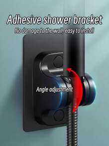 Tatukiko High Pressure Square Shower Head With Large Water Outlets, High Flow Rate Single-Hand Shower Head, 1.5m Shower Hose, No-Drill Shower Holder, Bathroom Home Bathroom Decor Fall Decor Bathroom Accessories