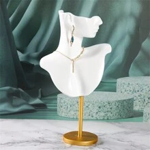 1 pieza Soporte de exhibición de busto de maniquí de resina creativo para almacenamiento de joyas como collares y aretes, modelo de retrato, vitrina, regalo para mujeres - Negro - Ver 31