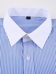 1 pieza Camisa formal con puños franceses para hombre, bloque de color y parche de manga larga, para boda de novio/padrinos, viene con gemelos aleatorios