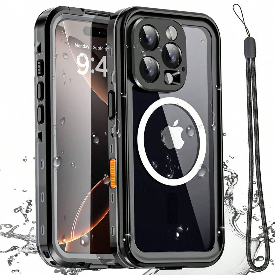 IP68 Waterproof Case For IPhone 16 Pro Max,IPhone 16,IPhone 16 Plus,IPhone 16 Pro Cover Shockproof [Built-In Screen Protector & Camera Protector][Compatible With MagSafe][Full Body Shockproof][IP68 Waterproof][Dustproof] - màu đen - Xem 1