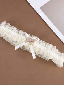 1pc Multi-Color New Sexy Lace Leg Garter, Adjustable Lace Trim High-End Bridal Wedding Decor Valentines - Multicolor - View 13