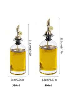 1pc Gold Olive Oil Dispenser Bottle Oil Dispenser Bottle For Kitchen Olive Oil Dispenser, Coffee Syrup Dispenser For Coffee Bar Accessories, Cooking Oil Dispenser Glass Bottles, With Random Stickers School Supplies Back To School