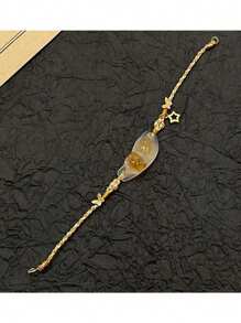 Vòng tay móc họa tiết mèo và ngôi sao Osmanthus cổ điển, màu vàng trong suốt, vòng tay thiết kế mới thời trang phù hợp - Nhiều màu - Xem 13