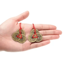 5PCS Chinese Fortune Coins Feng Shui Coins Ornaments, I-Ching Coins Good Luck Coins Traditional New Year Coins With Red String For Wealth And Success,Home Decor ,Room Decor,Wall Decor Gifts Birthday Graduation