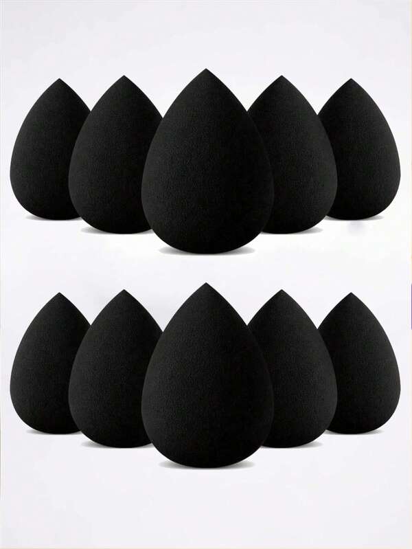 20pcs/Set Makeup Sponge Applicator Kit, Black Beauty Makeup Blender, Soft Skin-Friendly Cosmetic Puff For Cream, Powder, Concealer, Face Makeup Tool, Dry & Wet Use