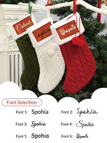 1pc Personalized Christmas Stockings,Christmas Stockings With Names,Custom Christmas Stockings,Christmas Decorations,Christmas Decorations For Home,Christmas Stockings Bulk,Personalized Christmas Gifts For Women,Mother,Mom,Men,Father,Dad,Boyfriend,Girlfriend,Wife,Husband,Dog,Cat,Best Friend,Him,Her,Couple,Bestie,Bride,Bridesmaid,Couples,Grandma,Grandpa,Sister,Brother,Festive Calendar - Multicolor - View 5