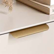 1pc Modern Simple Aluminum Alloy Hidden Furniture Cabinet Door Handle Side Installation Without Drilling Installation Wardrobe Cabinet Drawer Handle Furniture Hardware