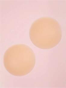 1 Pair Plus Size 5.12inch/13cm Silicone Invisible Nipple Covers, Reusable For Party Events - Apricot - View 6