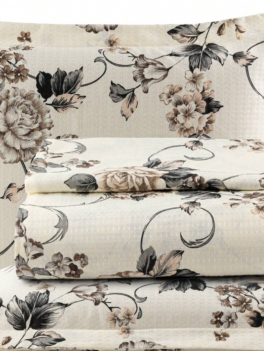 COBRE LEITO INGRID 3 PEÇAS ALGODÃO PIQUET