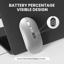 ATTACK SHARK * FREEWOLF X1 Wireless Computer Mouse, 2.4G Portable Ultra Slim USB Mouse, Silent Single Click Laptop Mouse 1600 DPI Windows/ PC/ Office/ Gamer, New Year 2026, Gift For Kids, Holiday - Silver/ Black/ Milk - Multicolor - View 14