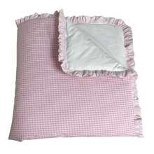 Vichy Baby Blanket With Plaid Ruffle Liner - 粉紅色格子 - 查看 2