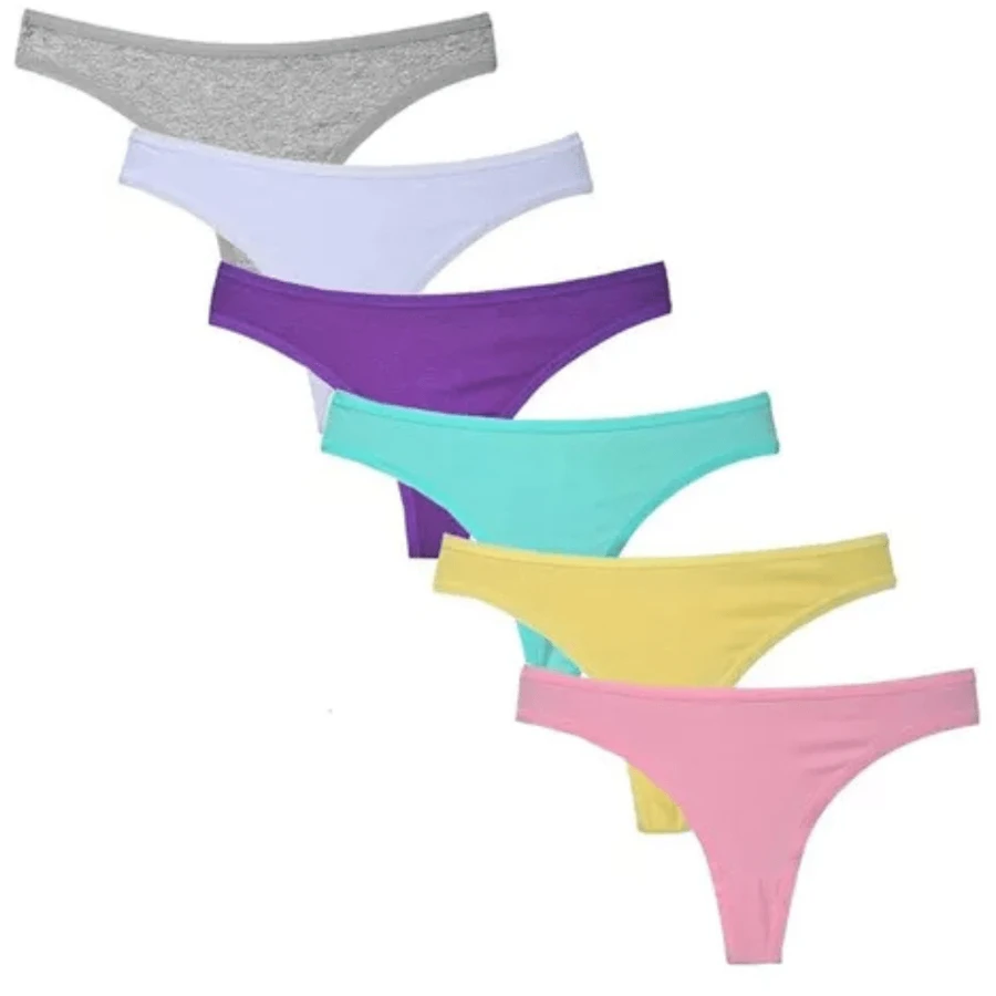 Kit Of 10 Cotton Thong Panties - Comfort And Style For Everyday Life! - 彩色 - 查看 1