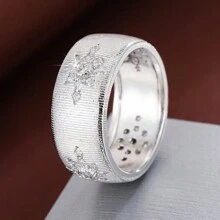 1 chiếc nhẫn nữ có thiết kế in họa tiết và đá Zirconia - Nhiều màu - Xem 22