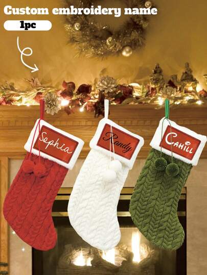 1pc Personalized Christmas Stockings,Christmas Stockings With Names,Custom Christmas Stockings,Christmas Decorations,Christmas Decorations For Home,Christmas Stockings Bulk,Personalized Christmas Gifts For Women,Mother,Mom,Men,Father,Dad,Boyfriend,Girlfriend,Wife,Husband,Dog,Cat,Best Friend,Him,Her,Couple,Bestie,Bride,Bridesmaid,Couples,Grandma,Grandpa,Sister,Brother