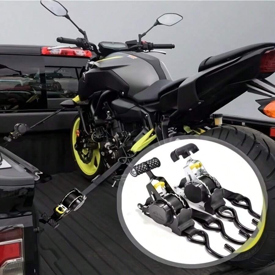 Auto-Lock Retractable Ratchet Strap - Versatile Bundle Tape For Motorcycles & Luggage, Durable Hardware