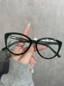 1 chiếc kính cận thị Plano cho nữ mắt mèo gọng kính cận thị cổ điển, kính quang học thời trang - Trong sáng - Xem 1