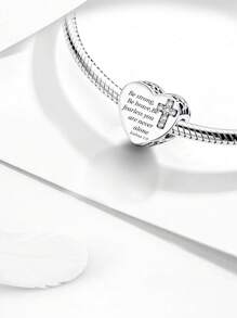 1 pièce Pendentif perle à breloques de cœur de squelette, brave et courageux. Convient pour les bracelets. Bijoux DIY pour femmes.