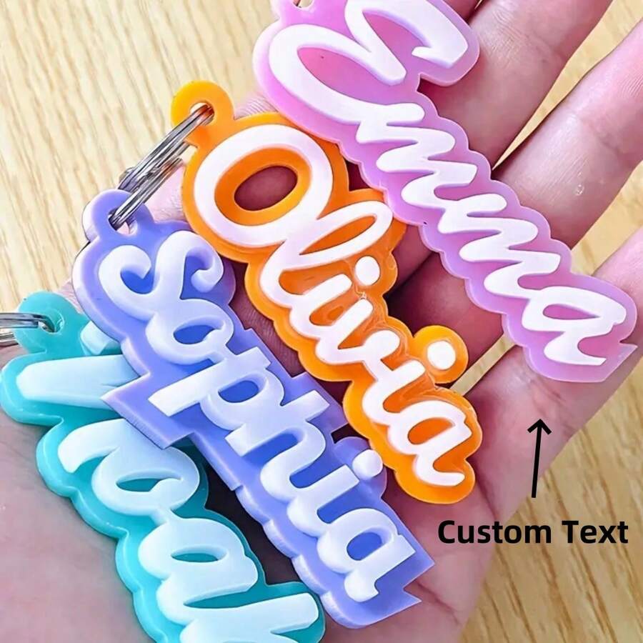 1 chiếc móc chìa khóa nam nhiều màu tùy chọn, mặt dây chuyền thương hiệu tùy chỉnh, mặt dây chuyền ba lô, móc chìa khóa tên Acrylic, mặt dây chuyền thẻ hành lý cá nhân, quà tặng thời trang nam, bạn trai, quà tặng Ngày của Cha, quà tặng Ngày của Mẹ, quà tặng trở lại trường, quà tặng lý tưởng cho nam và nữ, quà tặng sinh nhật, quà tặng Giáng sinh - Nhiều màu - Xem 1
