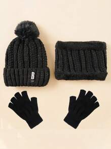 2/3 Peças Conjunto Chapéu, Lenço e Luvas da Moda para Mulheres, Gorro de Inverno Quente de Camada Dupla, Lenço de Pescoço Feminino, Touca Balacrava para Menina