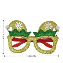 14pcs/Set Random Style Christmas Glasses, Christmas Glasses Set, Holiday Party Supplies, Photo Props, Holiday Decorations