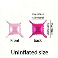 Bộ 25 quả bóng bay hai mặt hình vuông màu hồng nóng, thích hợp để trang trí tường bóng bay cho ngày lễ tình nhân, ngày của mẹ - Bong bóng vuông 2 mặt - Xem 12