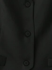 Women's Elegant Sleeveless V-Neck Suit Jacket, Fashionable Front Button Waistcoat Jacket For All Seasons - Black - View 6