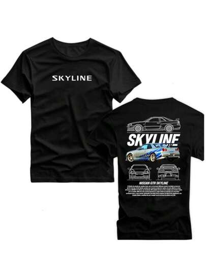Camiseta Paul Walker Velozes e Furiosos Brian Skyline R34 Carro