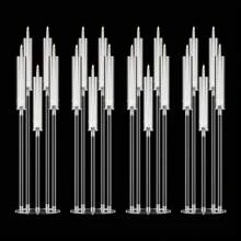 4Pcs Candelabra Centerpieces, Tall Candelabra, Clear Candle Taper Candlestick Holder, 5 Arm Candlesticks Holder With Acrylic Shade, LED Candle For Wedding Dinner Party - Multicolor - View 4