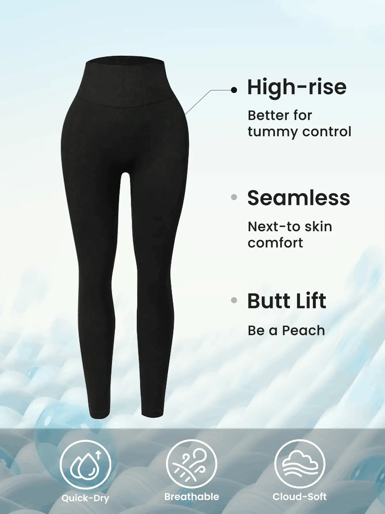 3 件无缝紧身裤套装，灰色，黑色瑜伽裤，健身运动裤套装， - 彩色 - 查看 5