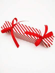 50/100 Pcs Christmas Candy Boxes Empty For Treat Boxes With Ribbon Red Small Candy Boxes For Sweets, Chocolate, Decoration Gift Boxes Party Favor Boxes For Xmas, Wedding Party Wrap Bag