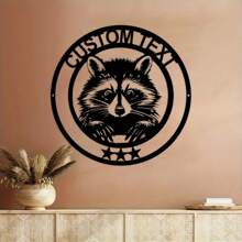 1 件定制嚎叫狼金属标牌、金属卡车墙饰、浣熊金属标牌、浣熊金属墙饰、浣熊壁挂装饰、浣熊爱好者礼物、浣熊名字标牌 - 黑色 - 查看 4