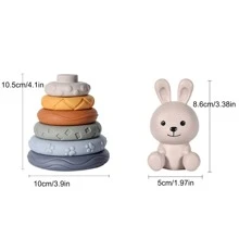 Juego de juguetes apilables y anidables para bebés, bloques sensoriales y educativos para niños pequeños - Aprendizaje y desarrollo con juguetes de dentición. Juguetes de aprendizaje temprano