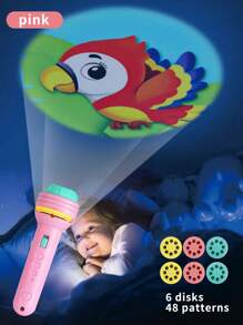 1 Set Children Projector Flashlight Toy, Slide Projector Flashlight, Educational & Entertaining, Projection Lights, Pattern Projection, Interactive Learning, Quick Pattern Change By Rotating Slides, Random Colors & Contents - Multicolor - View 15