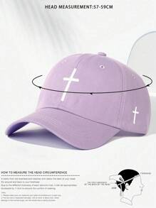 1pc Embroidered Cross Baseball Cap, Breathable Adjustable Outdoor Golf Sun Hat, Women Summer Fashionable Curved Brim Sun Hat, Men Y2K Couple Sun Visor Hat - Embroidery - View 7