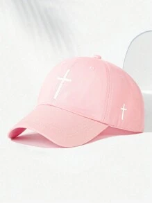 1pc Embroidered Cross Baseball Cap, Breathable Adjustable Outdoor Golf Sun Hat, Women Summer Fashionable Curved Brim Sun Hat, Men Y2K Couple Sun Visor Hat - Embroidery - View 16
