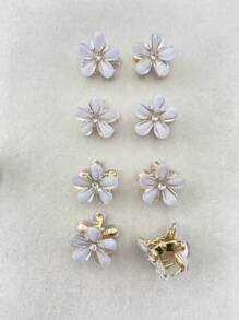 Juego de 8 piezas/12 piezas Pasadores para el cabello de metal y cristal con diseño de flores, ganchos para el cabello, pinzas para el cabello, pinzas para el cabello, sujetadores para el cabello