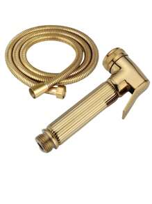 1个装坐浴盆喷头，坐浴盆水龙头，马桶手持喷头，自清洁淋浴喷头，浴室手持喷枪及1.5米软管，节水喷淋淋浴套装（镀铬、黑色、金色可选），浴室配件，浴室工具