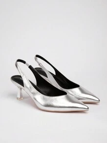 Plus Size Wide Fit Fashion Casual Versatile Commute Mid Heel Women Pumps